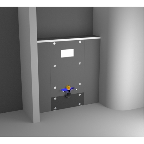 Pack WC suspendu GEBERIT KELOS Noir Brillant + Habillage à carreler Easy bati version façade