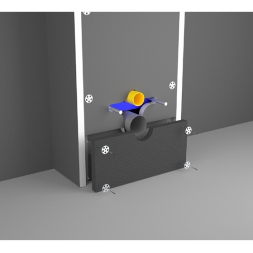 Pack WC suspendu GEBERIT KELOS Noir Brillant + Habillage à carreler Eclaté plaque de renfort