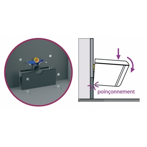 Pack WC suspendu GEBERIT KELOS Noir Brillant + Habillage à carreler Easy bati poinçonnement