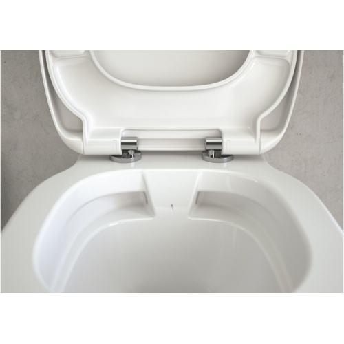 Old - Cuvette suspendue sans bride CONNECT avec abattant frein de chute Is connect e8174 ambcu nn rimless;front+view;close up Old - Cuvette suspendue sans bride CONNECT avec abattant frein de chute Is connect e8174 ambcu nn rimless;front+view;close up