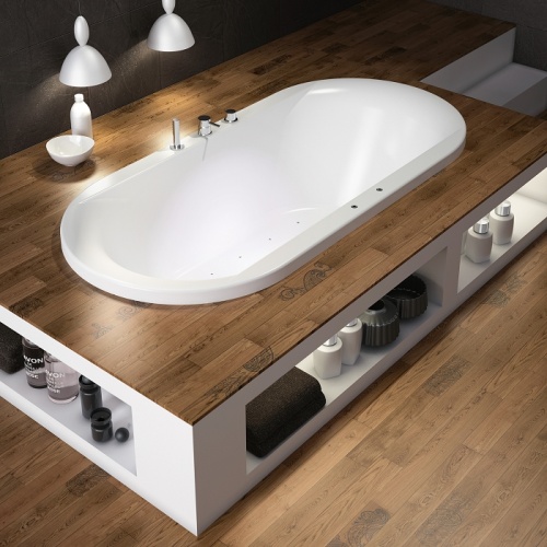 Baignoire Balnéo Ovale à encastrer 180x85 Plénitude - Tête à Droite Baignoire Balnéo Ovale à encastrer 180x85 Plénitude - Tête à Droite
