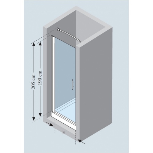 Porte de douche pivotante Young 1B 90 à 96 Satin Silver Young1b Porte de douche pivotante Young 1B 90 à 96 Satin Silver Young1b