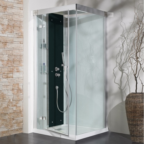 Cabine de douche Kineform Thermostatique Carré 90 cm - Perle noire