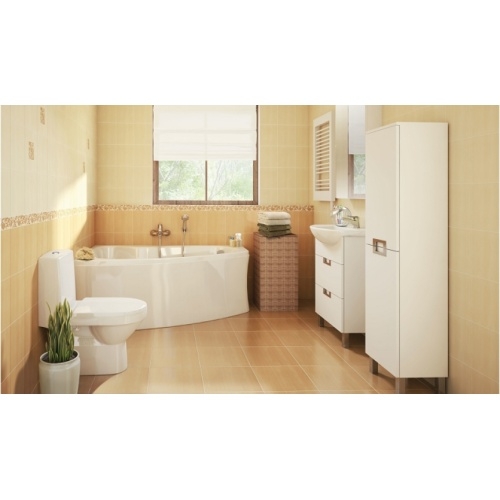 Pack baignoire SICILIA asymétrique 160x100 angle à gauche avec tablier S301 037 ambiance Pack baignoire SICILIA asymétrique 160x100 angle à gauche avec tablier S301 037 ambiance