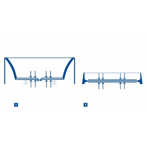 Pack Baignoire SICILIA asymétrique 160x100 angle à droite avec tablier Double renfot Pack Baignoire SICILIA asymétrique 160x100 angle à droite avec tablier Double renfot
