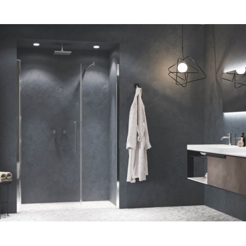 Porte pivotante + fixe en alignement Young 2.0 G+F 100cm Transparent Silver Porte pivotante + fixe en alignement Young 2.0 G+F 100cm Transparent Silver
