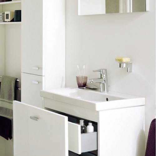 Meuble simple vasque 50cm Noyer Connect Space E0312 ambiance