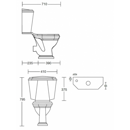 Pack WC rétro noir Ascott sortie duale 68720 cote Pack WC rétro noir Ascott sortie duale 68720 cote