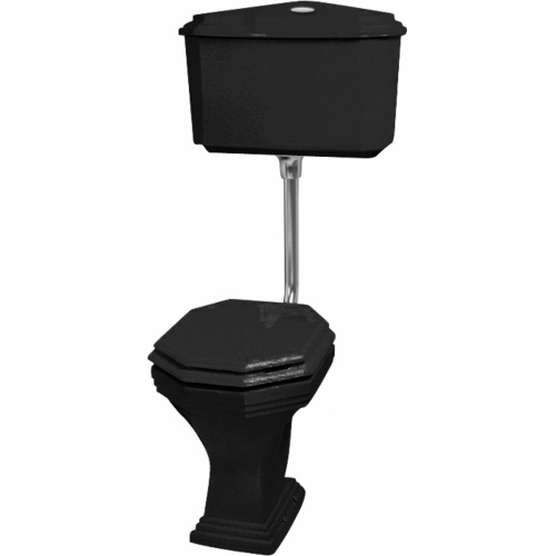 Cuvette WC noir avec réservoir mi-haut rétro Ascott sortie horizontale Cuvette WC noir avec réservoir mi-haut rétro Ascott sortie horizontale