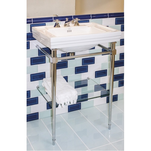 Lavabo 3 trous céramique + piétement métallique Ascott - HORUS