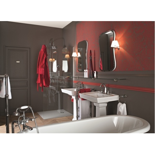 Lavabo 3 trous + colonne rétro céramique noire Ascott Ascott ceramique baignoire lavabos douche angle