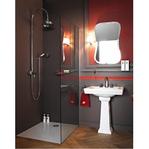 Lavabo 3 trous + colonne rétro céramique noire Ascott Ascott ceramique lavabo douche