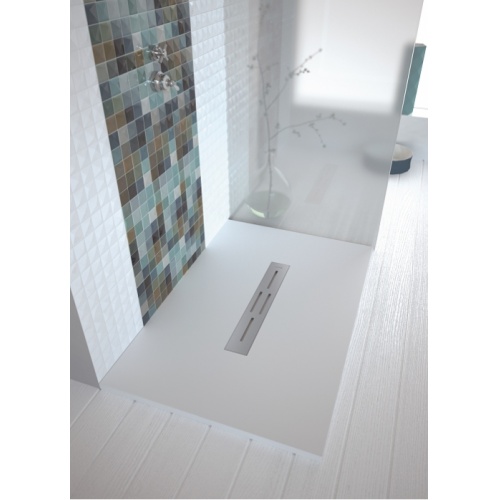 Receveur de douche 100x100 Crème écoulement linéaire Ardesia Ardesia Receveur de douche 100x100 Crème écoulement linéaire Ardesia Ardesia