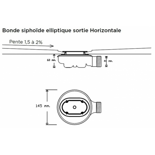 Receveur de douche 100x100 Graphite écoulement linéaire Ardesia Bonde Receveur de douche 100x100 Graphite écoulement linéaire Ardesia Bonde