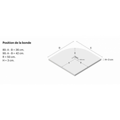 Receveur de douche 80x80 Pizarra 1/4 de Rond Blanc Pizarra Circle Schéma Receveur de douche 80x80 Pizarra 1/4 de Rond Blanc Pizarra Circle Schéma