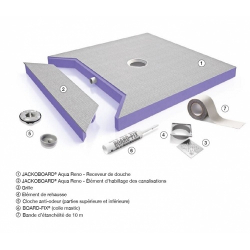 Receveur à carreler AQUA RENO avec système d'écoulement intégré 180X90cm Aqua reno