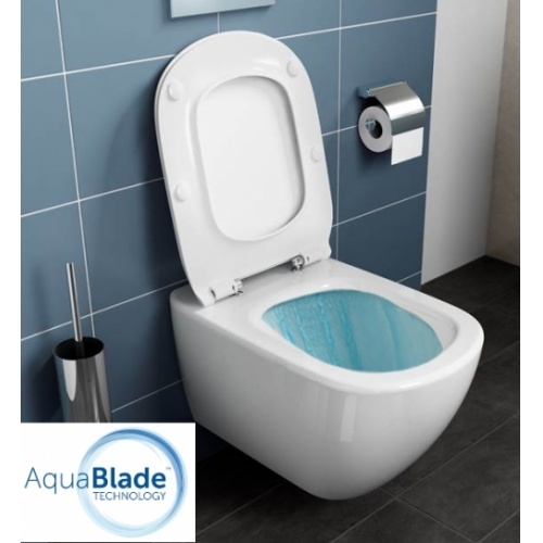 Cuvette suspendue AquaBlade TESI + Abattant frein de chute Tesi eau 1 Cuvette suspendue AquaBlade TESI + Abattant frein de chute Tesi eau 1