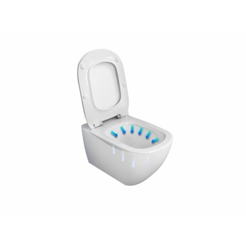 Cuvette suspendue AquaBlade TESI + Abattant frein de chute Tesi fleche bleue 2 Cuvette suspendue AquaBlade TESI + Abattant frein de chute Tesi fleche bleue 2