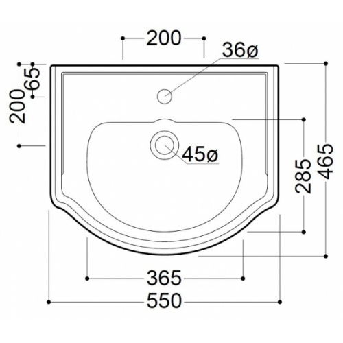 Vasque à poser ou à suspendre CHAMBORD 55cm - Monotrou Cotes wch 5547 Vasque à poser ou à suspendre CHAMBORD 55cm - Monotrou Cotes wch 5547