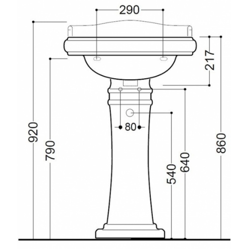 Colonne céramique pour lavabo Chambord Cote colone pour wch 5547 Colonne céramique pour lavabo Chambord Cote colone pour wch 5547