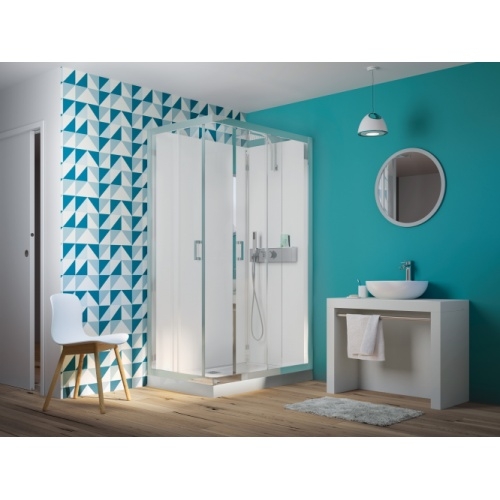 Cabine de douche EDEN+ faible hauteur - Portes coulissantes - 100x80cm