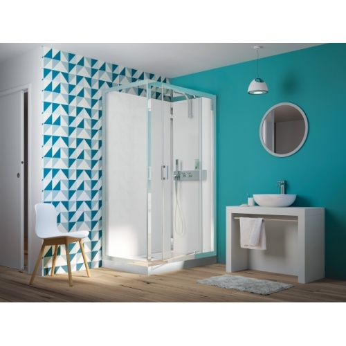  Cabine de douche EDEN+ Receveur 18 cm - Porte pivotante - 100x80cm