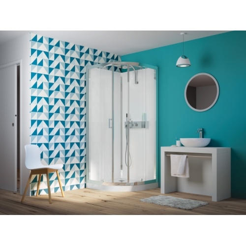 Cabine de douche EDEN+ R90 faible Hauteur - Portes pivotantes - 90x90cm