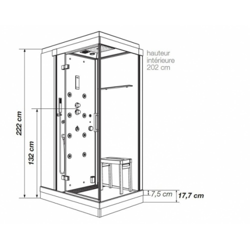 Cabine à recirculation d'eau Kinejet Rectangle Hydromassante 120 x 90 cm Côte haut kinejet Cabine à recirculation d'eau Kinejet Rectangle Hydromassante 120 x 90 cm Côte haut kinejet