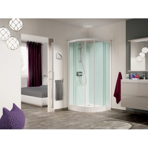 Cabine de douche Kineprime Glass faible hauteur - Coulissante - 1/4 de Rond 80cm Coulissant - Thermostatique KINEPRIME GLASS Cabine de douche Kineprime Glass faible hauteur - Coulissante - 1/4 de Rond 80cm Coulissant - Thermostatique KINEPRIME GLASS