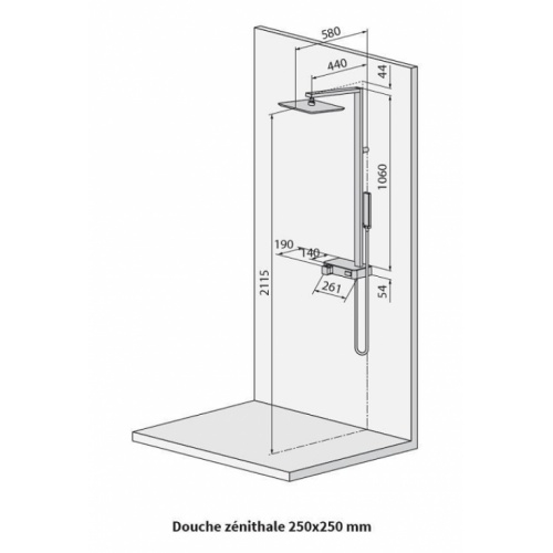 Colonne de douche FLOW Noir - Novellini Flow côte Colonne de douche FLOW Noir - Novellini Flow côte