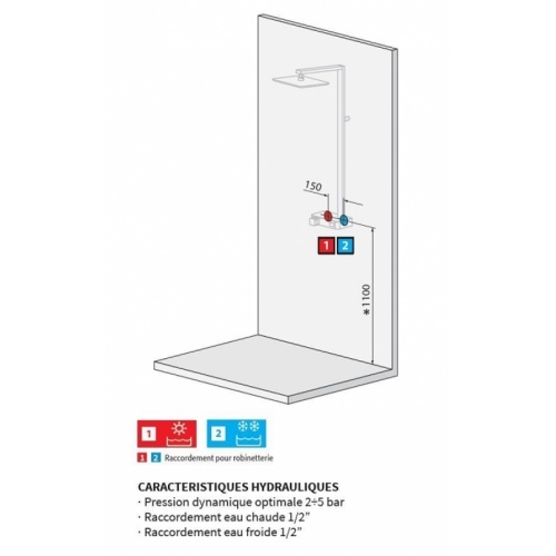 Colonne de douche FLOW Noir - Novellini Flow install Colonne de douche FLOW Noir - Novellini Flow install