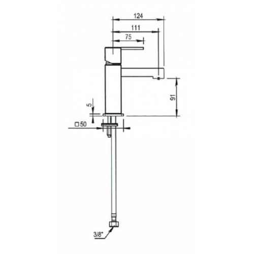 Mitigeur lavabo monotrou MYRIAD avec vidage Clic-clac - 55.709 CH Myriad côte 1 Mitigeur lavabo monotrou MYRIAD avec vidage Clic-clac - 55.709 CH Myriad côte 1
