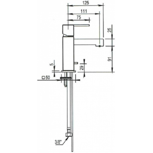 Mitigeur lavabo Myriad avec tirette - 55.708 CH Myriad tirette côte 1 Mitigeur lavabo Myriad avec tirette - 55.708 CH Myriad tirette côte 1