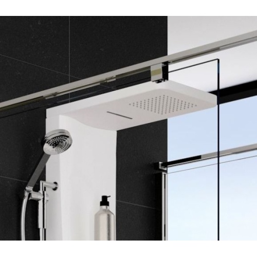 Colonne de douche Dress Plus mitigeur thermostatique Blanc Mat Dress + douche blanc Colonne de douche Dress Plus mitigeur thermostatique Blanc Mat Dress + douche blanc