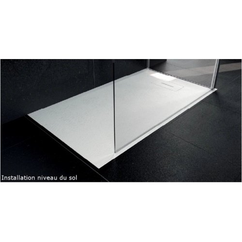 Receveur De Douche Extra Plat Sur Mesure Effet Pierre Blanc