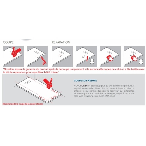 Kit de réparation receveurs NOVOSOLID Blanc Mat Novosolid decoupe Kit de réparation receveurs NOVOSOLID Blanc Mat Novosolid decoupe