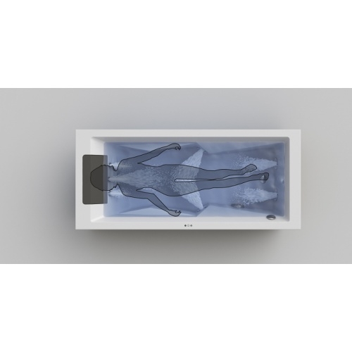 Baignoire balnéo MyWay Jacuzzi 170 x75 - Gauche - Rainbow - Sans robinetterie Myway silhouette dessus Baignoire balnéo MyWay Jacuzzi 170 x75 - Gauche - Rainbow - Sans robinetterie Myway silhouette dessus