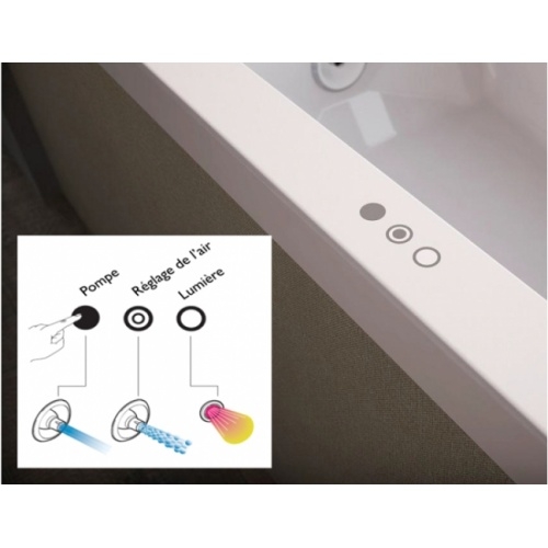 Baignoire balnéo MyWay Jacuzzi 180 x80 - Gauche - Aquasystem - Sans robinetterie Myway commande