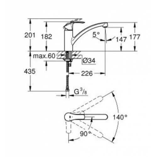 Mitigeur Evier Eurosmart Grohe* Eurosmart evier côte 32221002 Mitigeur Evier Eurosmart Grohe* Eurosmart evier côte 32221002