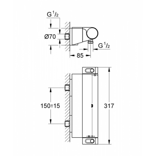 Mitigeur thermostatique Douche Grohtherm 2000 - Grohe** Grohtherm 2000 douche côtes Mitigeur thermostatique Douche Grohtherm 2000 - Grohe** Grohtherm 2000 douche côtes