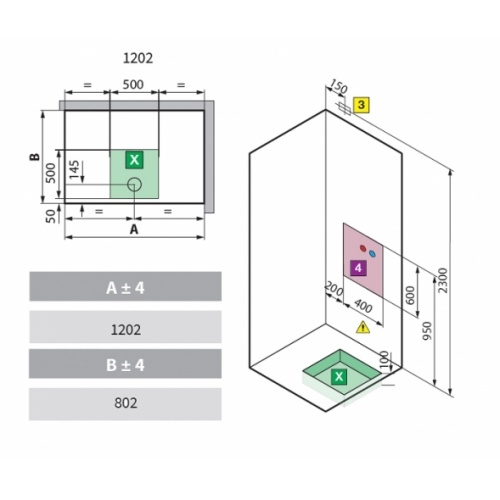 Cabine Eon 2P120x80 Hydromassage Droite Mitigeur Thermostatique Receveur extra plat Eon schéma pose 2p120x80 droite extra plat Cabine Eon 2P120x80 Hydromassage Droite Mitigeur Thermostatique Receveur extra plat Eon schéma pose 2p120x80 droite extra plat