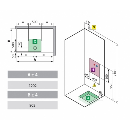 Cabine Eon 2P120x90 Standard Droite Mitigeur Thermostatique Receveur extra plat Eon schéma pose 2p120x90 droite extra plat Cabine Eon 2P120x90 Standard Droite Mitigeur Thermostatique Receveur extra plat Eon schéma pose 2p120x90 droite extra plat