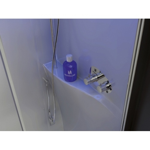 Cabine Eon A100x80 Standard Droite Mitigeur Thermostatique Receveur extra plat Eon porte flacon Cabine Eon A100x80 Standard Droite Mitigeur Thermostatique Receveur extra plat Eon porte flacon
