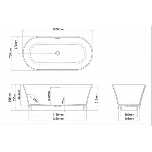 Baignoire à poser Clearwater Armonia Armonia n18 côtes Baignoire à poser Clearwater Armonia Armonia n18 côtes