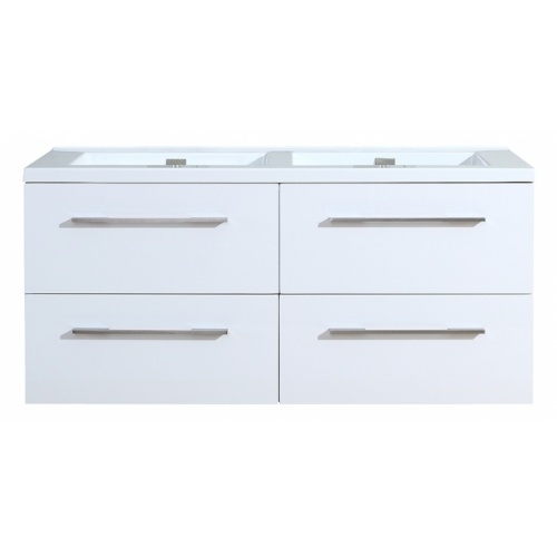 Meuble double vasque 117 Saturn 2.0 Blanc Brillant SANS miroir** 0 120 blanc brillant 1