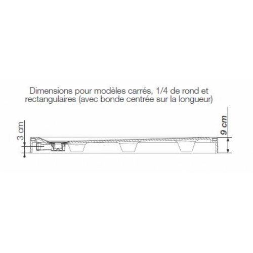 Receveur carré 80x80 Kinesurf Blanc antidérapant Plan receveur carré 1 4 de rond et rectangulaire Receveur carré 80x80 Kinesurf Blanc antidérapant Plan receveur carré 1 4 de rond et rectangulaire