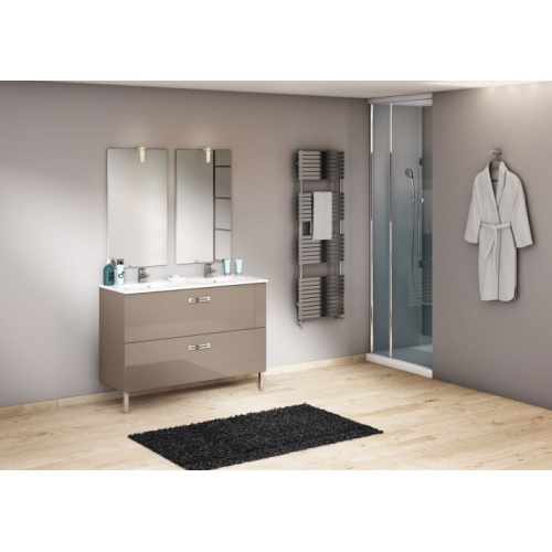 Meuble double vasque 120 cm CHANGO Cristal Argile