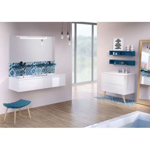 Meuble double-vasque VOGUE/LOFT 140 Boréale Blanc Brillant LOFT 140 Boréale Blanc Meuble double-vasque VOGUE/LOFT 140 Boréale Blanc Brillant LOFT 140 Boréale Blanc