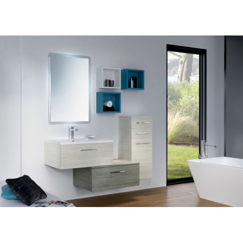 Meuble simple vasque LOFT 70 Sciée Blanc et Gris Meuble simple vasque LOFT 70 Sciée Blanc et Gris