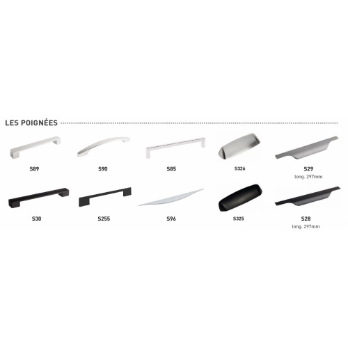 Meuble SdB LOFT Ardoise Métallisée 90 cm Poignées loft